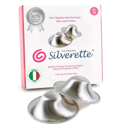 Vista 10 de SILVERETTE The Original - Tazas de lactancia plateadas, cubiertas de pezones para lactancia materna, protectores de pezones de plata 925 pura