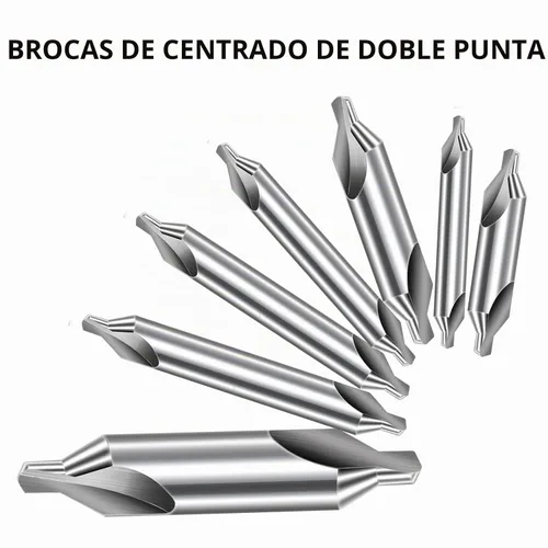 Vista 3 de Aleric Juego de brocas centrales – Broca central de acero de alta velocidad herramientas avellanadas para torno metalúrgico, 7 piezas de taladro