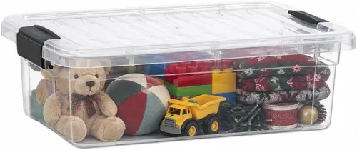 Vista 128 de Superio Mini contenedor de almacenamiento de plástico para crayón, suministros de arte y estuche de costura, organizador pequeño apilable