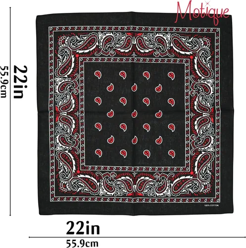 Vista 6 de Motique Accessories Bandana individual de dos tonos