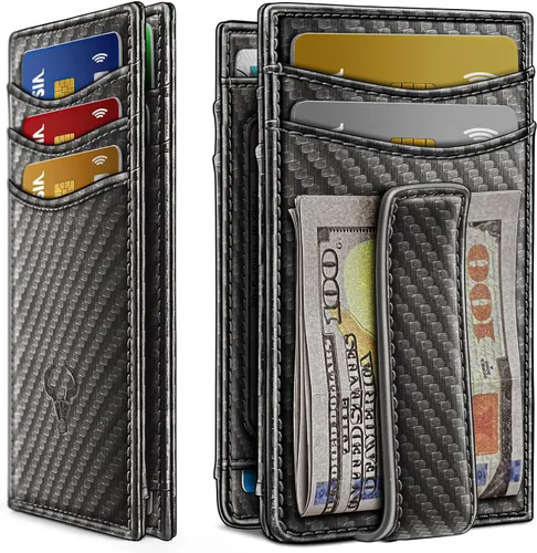 Vista 22 de BULLIANT Billetera Airtag para hombre, delgada con clip para dinero, cierre magnético, 12 tarjetas en el bolsillo frontal, bloqueo RFID