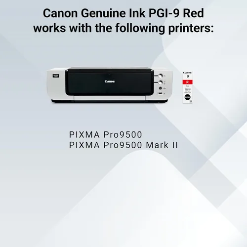 Vista 5 de Canon Depósito de tinta roja original PGI-9, compatible con impresoras Pro9500 y Pro9500 Mark II