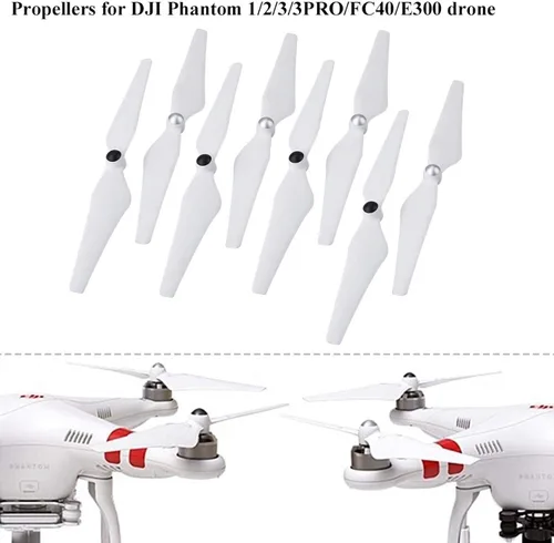 Vista 4 de 8 piezas de hélice de dron, 4 pares de hélices Cw Ccw autobloqueo, para Dji Phantom 1, 2, 3, 3Pro, Fc40, E300