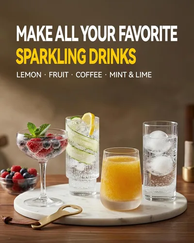Vista 6 de Mosa Cargadores Seltzer de 0.28 oz, 10 piezas para hacer agua con gas Dióxido de carbono de grado alimenticio, repuestos para fabricantes de agua