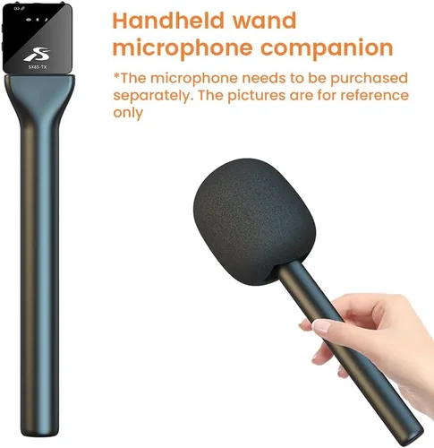 Vista 2 de Mango de micrófono para DJI RODE Soporte de mano para micrófono inalámbrico GO, soporte de micrófono de entrevista para todos los micrófonos