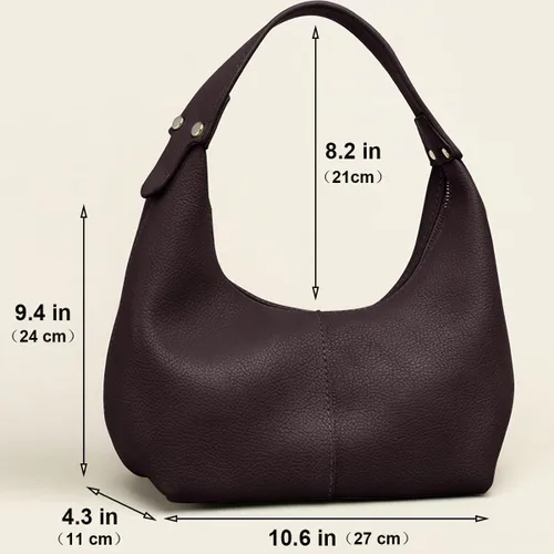 Vista 6 de NIUEIMEE ZHOU Bolsos Hobo para mujer, estilo retro, de cuero vegano, bolso de mano