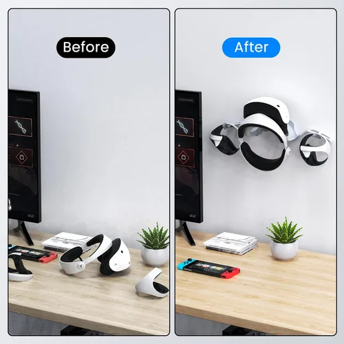 Vista 7 de DGLOZE VR Wall Mount Stand Holder Hook for VR2,Valve Index,MetaOculus Quest2, Rift,Vive Cosmos and Mixed Reality Headsets, Fits Most VR Headset