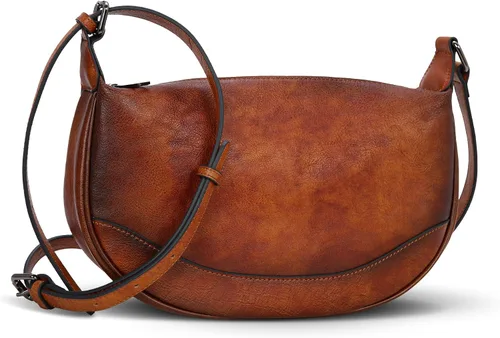Vista 8 de HESHE Bolsos cruzados para mujer, bolsos de cuero de diseñador, bolso de hombro vintage, bolso Hobo Crescent