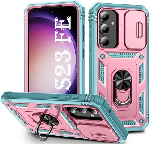Vista 151 de PASNEW Funda militar para iPhone 13 Pro Max, cubierta de cámara deslizante y soporte de anillo de metal de 360°, carcasa rígida multicapa resistente