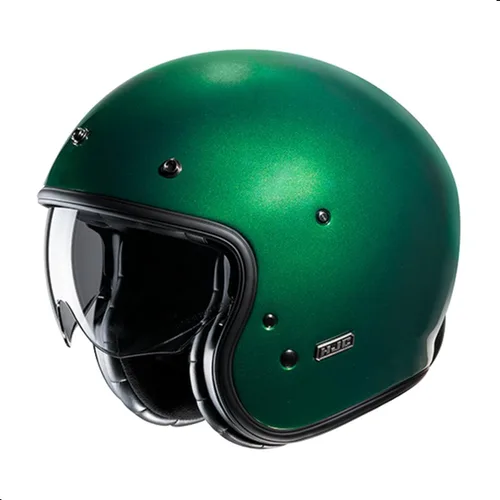 Vista 2 de HJC V31 Casco de motocicleta sólido de cara abierta con visera IS-10, aprobado por DOT (negro, XXL)