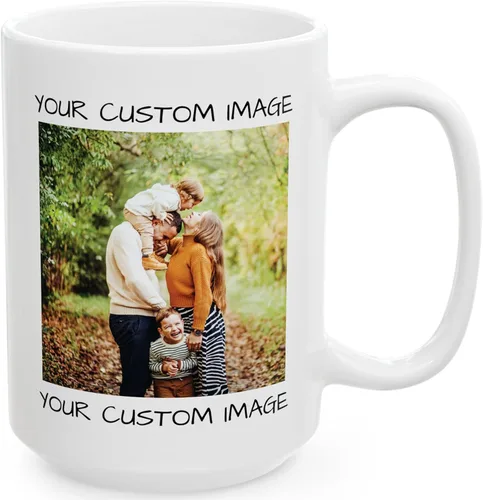 Vista 8 de Tazas de Navidad personalizadas: taza de café festiva con foto personalizada y nombre, taza de café y cacao caliente de cerámica de 11 a 15 onzas