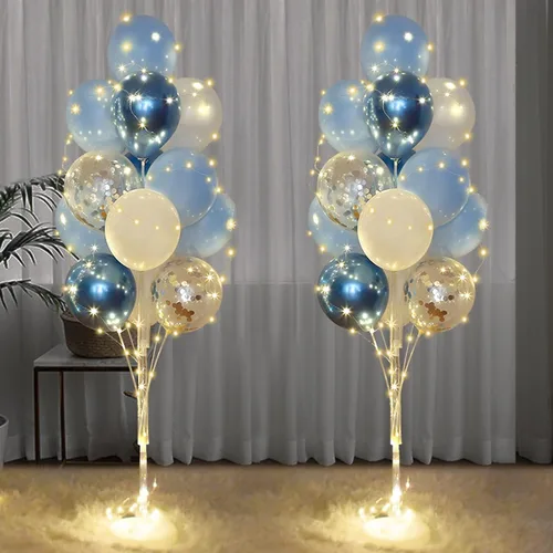 Vista 15 de Cicicooie - Juego de 2 soportes para globos para decoración de fiesta Negro