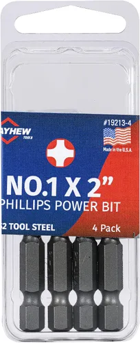 Vista 9 de Mayhew Tools 19213-10 USA Phillips Power Bit, n.º 1 x 2 pulgadas, paquete de 10