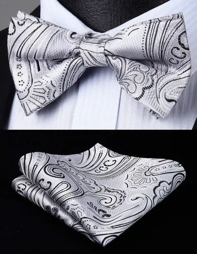 Vista 3 de HISDERN Tirantes para hombre Paisley Floral Pajarita Tirantes Bolsillo Cuadrado Conjuntos Ajustable Forma Y 6 Clips Tirantes de Boda