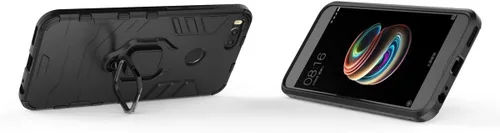 Vista 2 de LuluMain Compatible con funda Xiaomi Mi A1, soporte de anillo de metal a prueba de golpes (funciona con soporte magnético para automóvil) Cubierta