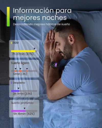 Vista 5 de Relojes inteligentes para hombres y mujeres Fitness: rastreador de fitness con Blutooth Call 24/7, ritmo cardíaco SpO2, monitor de sueño 5ATM