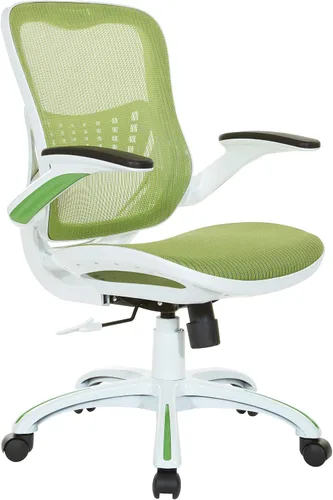 Vista 16 de Office Star Riley - Silla de escritorio ventilada para gerente con asiento y respaldo de malla transpirable, base negra con negro