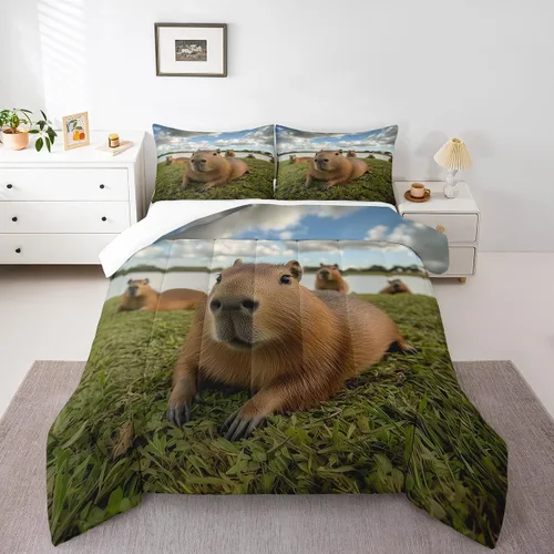 Vista 10 de Farm Aninmal - Juego de ropa de cama para niños, divertido juego de edredón de animales de granja para adolescentes y niñas, juegos de edredón