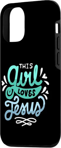 Vista 2 de Funda para iPhone 15 This Girl Loves Jesus Christian Faith Women