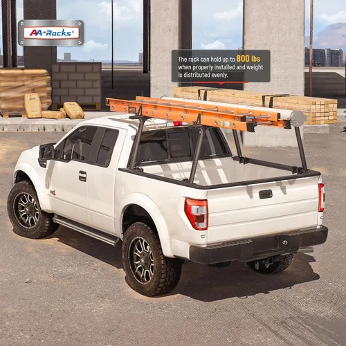 Vista 6 de Modelo APX25-Lite Soporte de Escalera de Aluminio Extensible para Camión Soporte de Escalera Ajustable para Camioneta (No Requiere Perforación)