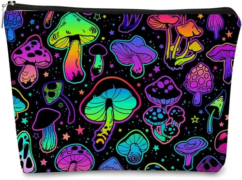 Vista 12 de BARPER Bolsa de maquillaje de hongos - Regalos para mujeres hippies, cosas de hongos, mushroom 1, Vintage