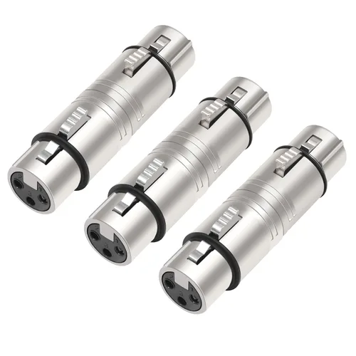 Vista 8 de Paquete de 3 adaptadores RCA hembra a XLR de 3 pines, convertidor de género cambiador de audio, adaptador XLR a RCA para amplificador mezclador