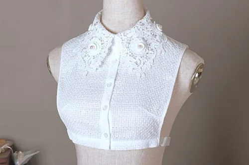 Vista 2 de Elegtiskas - Collar de media camisa desmontable para mujer y niña