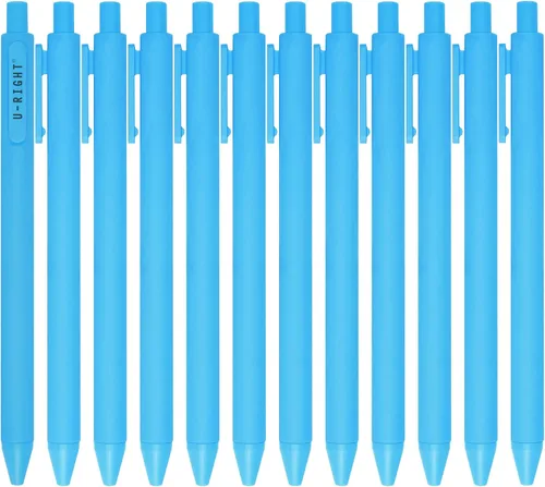 Vista 10 de U-RIGHT 12 piezas de bolígrafos de tinta de gel, tinta negra de 0.5 mm, punta fina, escritura suave, bolígrafos bonitos para oficina y escuela Verde