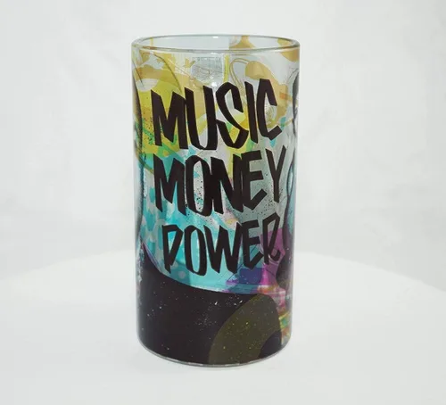 Vista 4 de Empire Music Money Power - Taza de cerveza de vidrio (16 onzas)