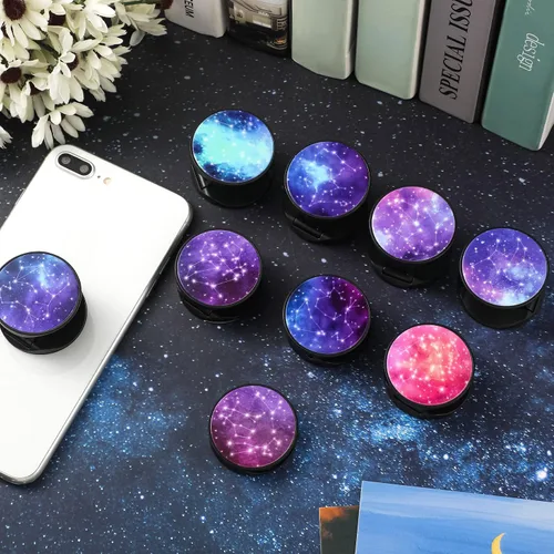 Vista 7 de Honoson 9 Piezas Soporte de Agarre para Teléfono Celular Soporte Plegable Colorido Autoadhesivo Anillo para Dedos de Sublimación para Teléfono