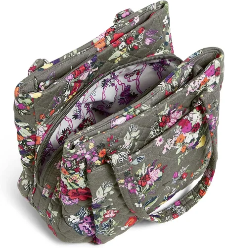 Vista 4 de Vera Bradley Women's Cotton Mini Multi-Compartment Crossbody Purse
