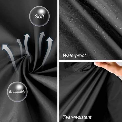 Vista 4 de LAMA Chubasqueros largos para mujer, impermeable, plegable, con capucha, rompevientos, ligera, ajustable, para exteriores