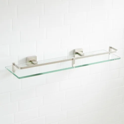 Vista 4 de Signature Hardware 295796 Albury Estante de baño de vidrio de 19-5/8