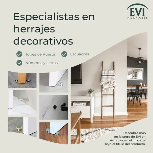 Vista 8 de Tope de puerta Amortiguador de silicona Hecho de latón Base roscada Incluye tornillo + tapón de sujeción Hardware EVI