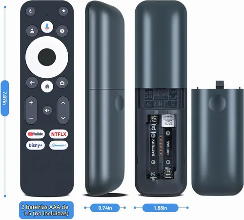 Vista 5 de PZL Control remoto por voz de repuesto compatible con dispositivo de transmisión Onn Google TV 4K Pro