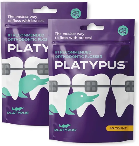 Vista 9 de Platypus Hilos Dentales para Aparechos - Paquete Familiar - Estructura Única que se Ajusta Bajo el Arco, Aumenta el Cumplimiento del Uso del Hilo