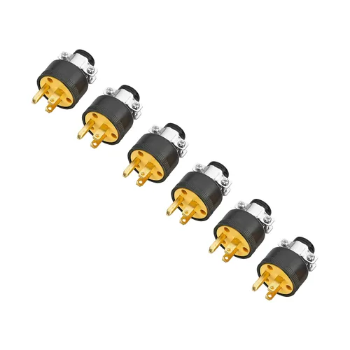 Vista 3 de Cable de extensión para reparación de cables eléctricos, extremo de 15 amperios, 125 voltios, 6 juegos de conectores de repuesto macho hembra de 3