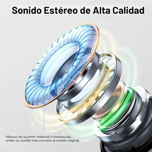 Vista 2 de Auriculares inalámbricos, auriculares estéreo 3D 2026 Bluetooth 5.4 con graves profundos, micrófono con cancelación de ruido 4 ENC, auriculares