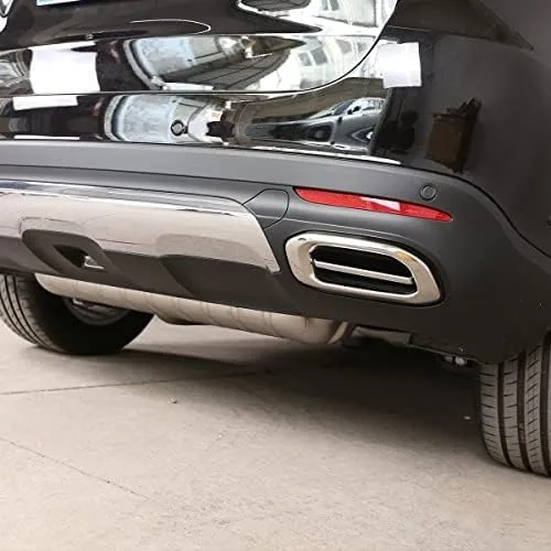 Vista 5 de YIWANG Silenciador de escape de acero inoxidable con punta de cola, marco de tapa de tubo, 2 piezas para Mercedes Benz GLE GLC GLS W167 X253 X167