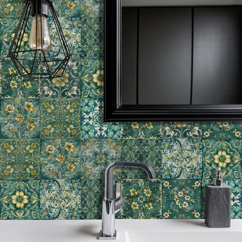 Vista 41 de Alwayspon Adhesivo para azulejos de pared moriscos para despegar y pegar, calcomanías de vinilo autoadhesivas para azulejos de cocina y baño, 4 x 4