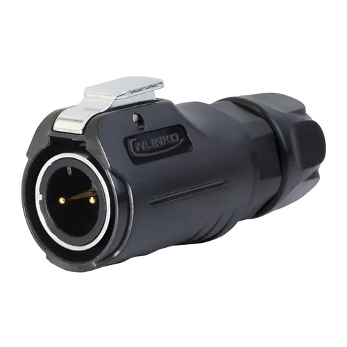Vista 2 de CNLINKO LP-12 Conector de 2 pines IP68 Enchufe eléctrico circular impermeable para equipos al aire libre Maquinaria industrial solar DC 12V M12 2-8