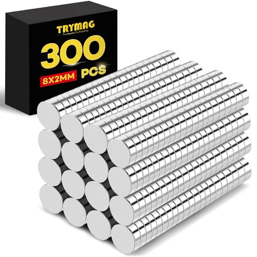 Vista 13 de TRYMAG 200 piezas de imanes pequeños de neodimio de 6 x 2 mm, imanes de tierras raras para pizarra, pequeños discos redondos para nevera