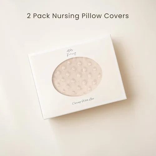 Vista 6 de Konssy Paquete de 2 Fundas de Almohada de Lactancia, Cubiertas de Lactancia Suaves y Cómodas para Almohadas de Amamantamiento, Fundas de Almohada