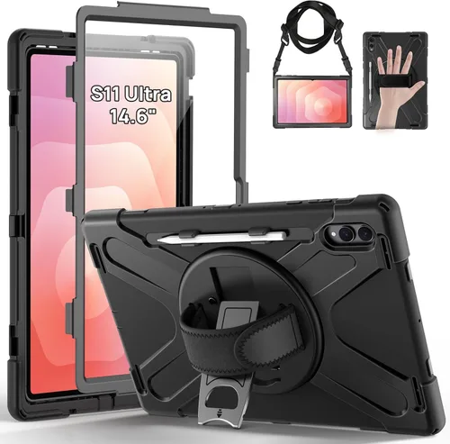 Vista 10 de Gerutek Funda para Samsung Galaxy Tab S6 Lite de 10.4 pulgadas 2024/2022/2020, funda protectora de cuerpo completo con protector de pantalla