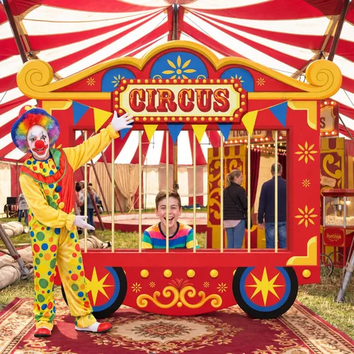 Vista 6 de Kit de recortes de cartón para decoración de fiesta de circo