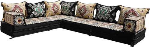 Vista 5 de arabicsofa Sofá de suelo en forma de L de 4 pulgadas de grosor, asiento, almohada de suelo, juego de sofá seccional, muebles de patio, majlis árabe