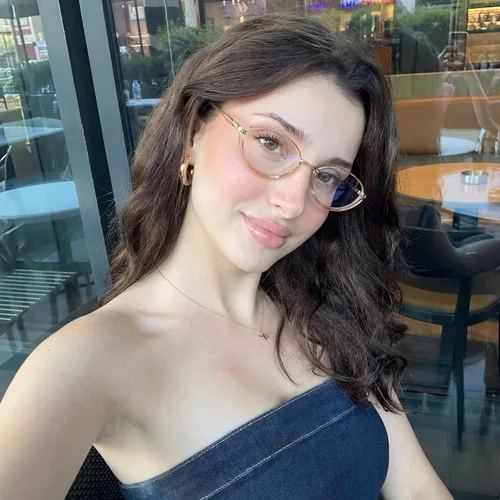 Vista 3 de SIPHEW Gafas retro pequeñas ovaladas con marco de metal con bloqueo de luz azul para mujer de los años 90, lentes de luz azul de cara pequeña A01