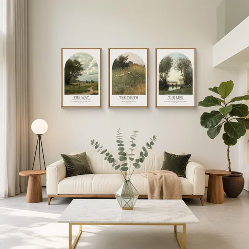 Vista 17 de FWIEXA Juego de Arte de Lienzo Bohemio Enmarcado para Pared, Cuadros Botánicos Verde Salvia Decoración de Pared, Impresiones de Arte de Plantas