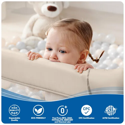 Vista 6 de Sweeby Corralito para bebés, corralitos plegables para bebés y niños pequeños con puerta, corralito grande con puerta de juego para valla de bebé
