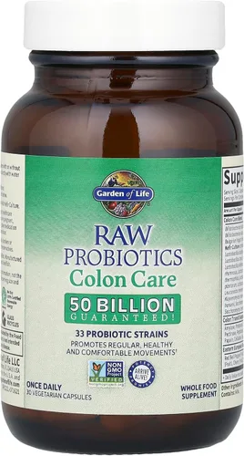 Vista 3 de Garden of Life - Probióticos RAW Probióticos Cuidado de Colon - Acidophilus y Cultura Viva Probióticos Promueve Movimientos Regulares, Saludables